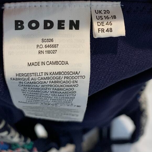 Boden Women's String One Piece Swimsuit Size 16 18 US Halter Blue Boho Print - Picture 5 of 5